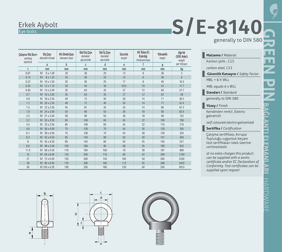 Erkek Aybolt S/E-8140