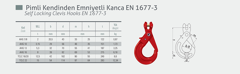 Pimli Kendinden Emniyetli Kanca Grade 80